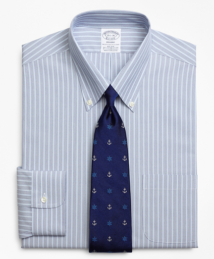 Stretch Regent Fitted Dress Shirt, Non-Iron Mini BB#1 Alternating Stripe