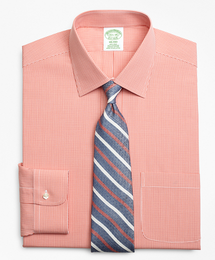 Milano Slim-Fit Dress Shirt, Non-Iron Micro-Framed Gingham