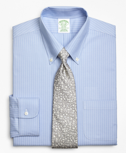 BrooksCool&reg; Milano Slim-Fit Dress Shirt, Non-Iron Ground Double-Stripe