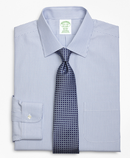 Milano Slim-Fit Dress Shirt, Non-Iron Tonal Framed Stripe