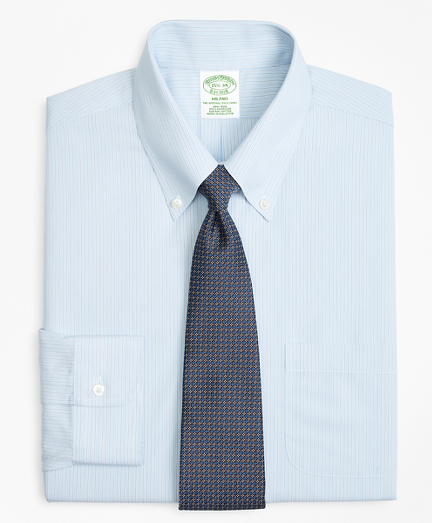 Milano Slim-Fit Dress Shirt, Non-Iron Hairline Alternating Stripe
