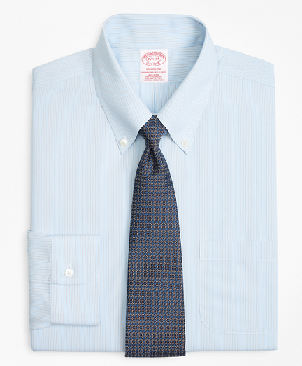 Madison Classic-Fit Dress Shirt, Non-Iron Hairline Alternating Stripe