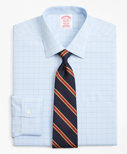Madison Classic-Fit Dress Shirt, Non-Iron Houndstooth Overcheck