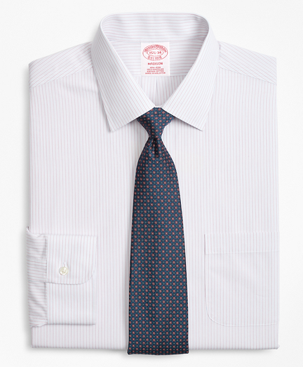 Madison Classic-Fit Dress Shirt, Non-Iron Mini Alternating Stripe