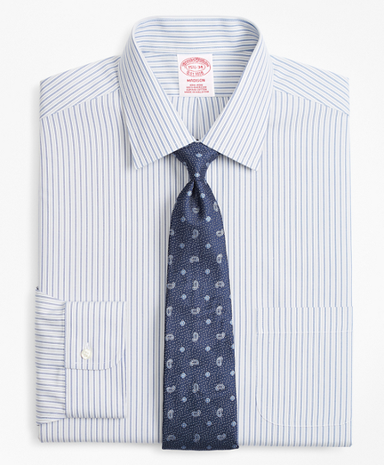 Madison Classic-Fit Dress Shirt, Non-Iron Alternating Double-Stripe