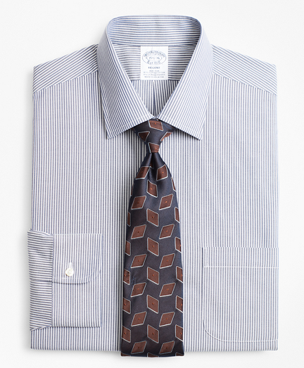 Stretch Regent Fitted Dress Shirt, Non-Iron Narrow Ground Stripe
