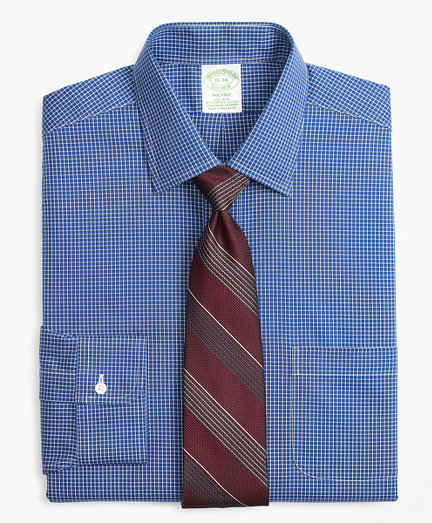Stretch Milano Slim-Fit Dress Shirt, Non-Iron Ground Check