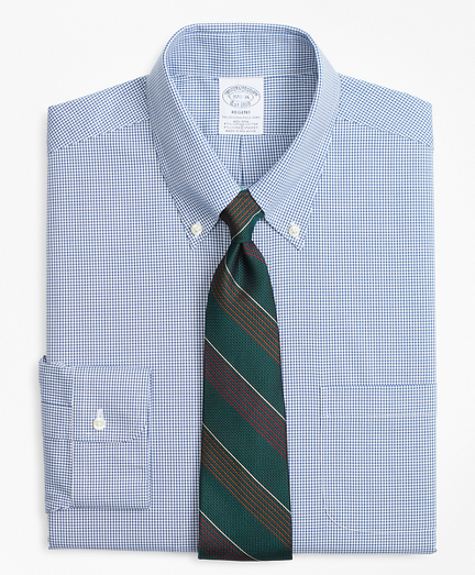Stretch Regent Fitted Dress Shirt, Non-Iron Mini-Windowpane