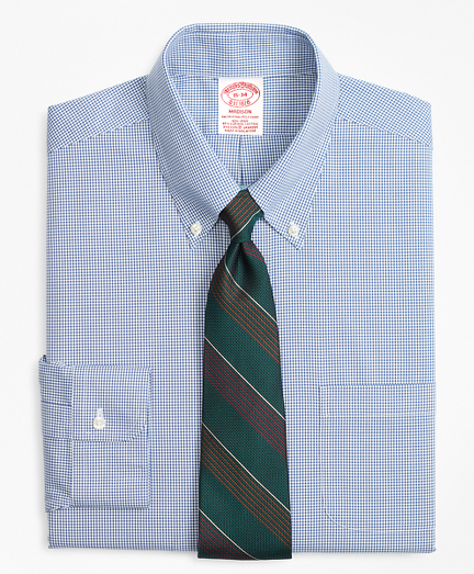 Stretch Madison Classic-Fit Dress Shirt, Non-Iron Mini-Windowpane
