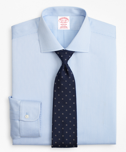 Madison Classic-Fit Dress Shirt, Non-Iron Mini-Double Stripe