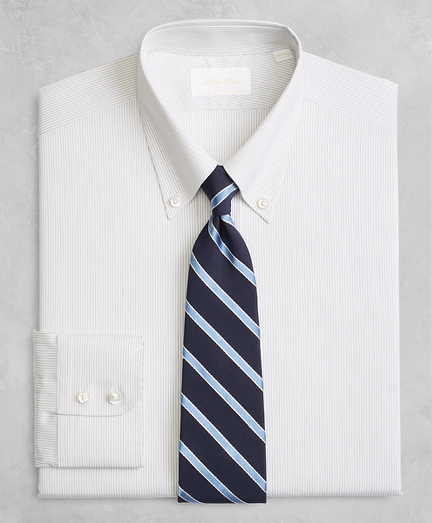 Golden Fleece&reg; Milano Slim-Fit Dress Shirt, Button-Down Collar Black Micro-Stripe