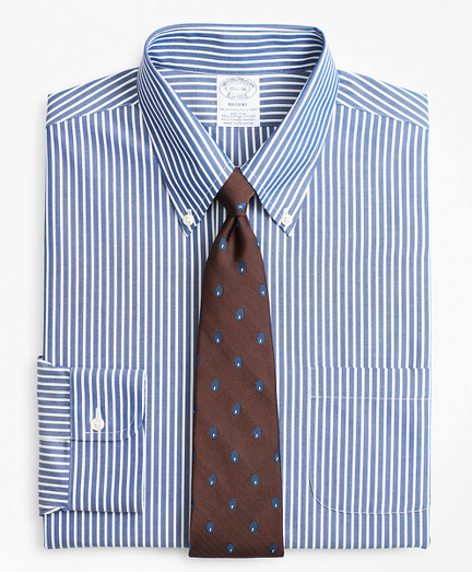 Stretch Regent Fitted Dress Shirt, Non-Iron Ground Stripe