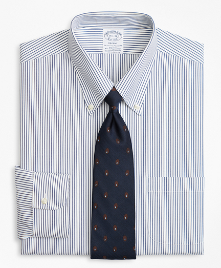 Stretch Regent Fitted Dress Shirt, Non-Iron Pencil Stripe