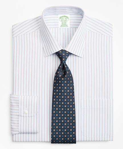 Milano Slim-Fit Dress Shirt, Non-Iron Hairline Alternating Stripe