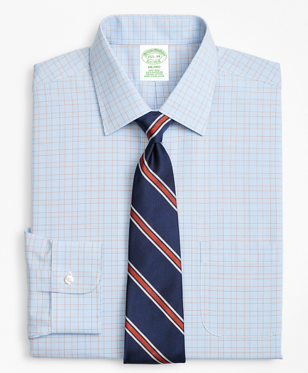 Milano Slim-Fit Dress Shirt, Non-Iron Plaid Framed Overcheck