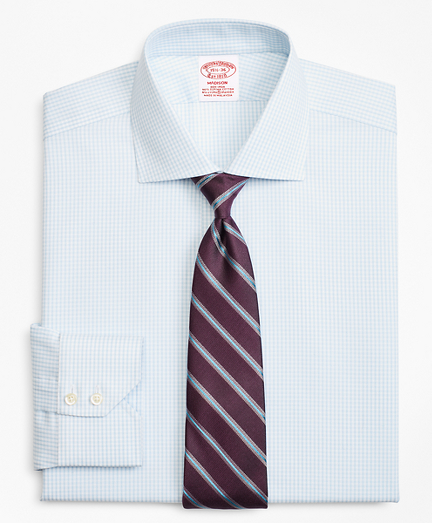 Stretch Madison Classic-Fit Dress Shirt, Non-Iron Royal Oxford Small Windowpane