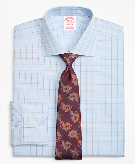 Madison Classic-Fit Dress Shirt, Non-Iron Plaid Overcheck