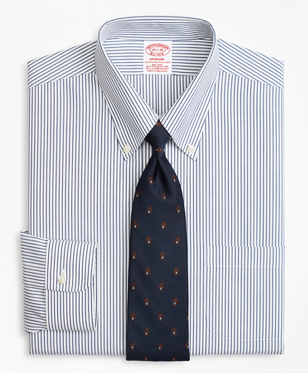 Stretch Madison Classic-Fit Dress Shirt, Non-Iron Pencil Stripe