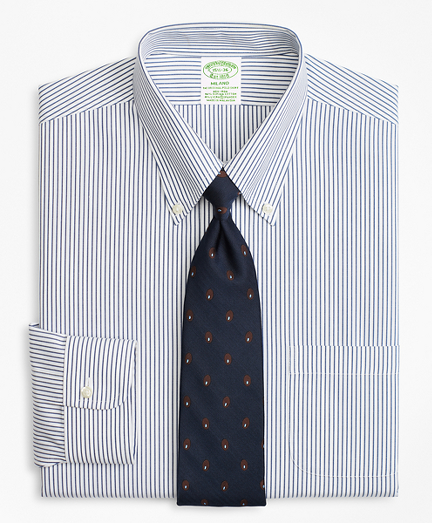 Stretch Milano Slim-Fit Dress Shirt, Non-Iron Pencil Stripe