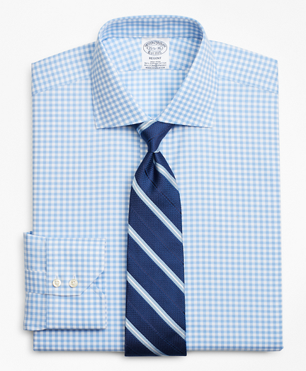 Stretch Regent Fitted Dress Shirt, Non-Iron Royal Oxford Gingham