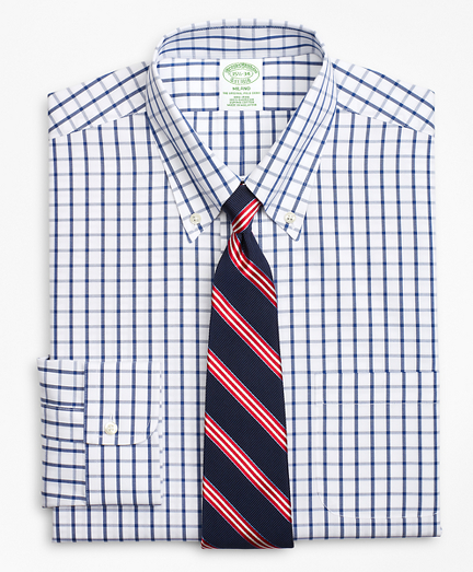 Milano Slim-Fit Dress Shirt, Non-Iron Windowpane