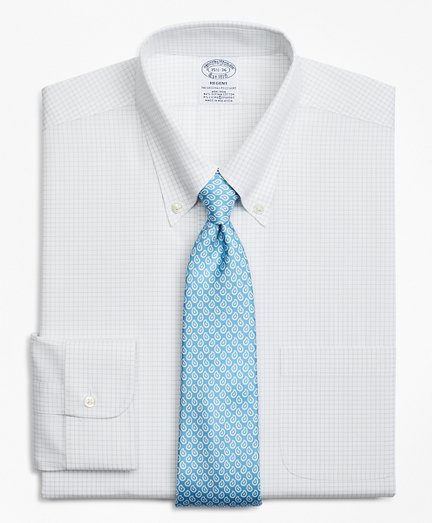 Stretch Regent Fitted Dress Shirt, Non-Iron Windowpane