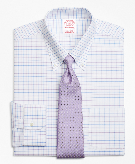 BrooksCool&reg; Traditional Relaxed-Fit Dress Shirt, Non-Iron Windowpane