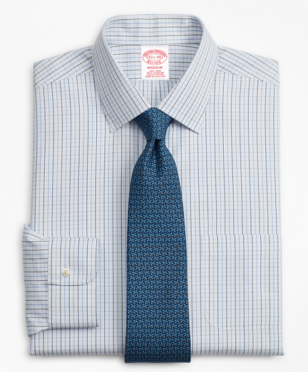 Madison Classic-Fit Dress Shirt, Non-Iron Grid Check