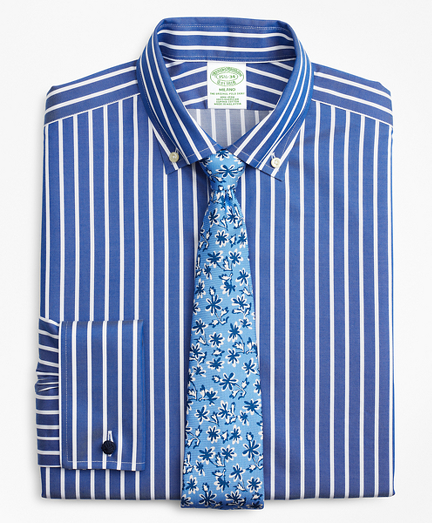 Milano Slim-Fit Dress Shirt, Non-Iron Bengal Stripe