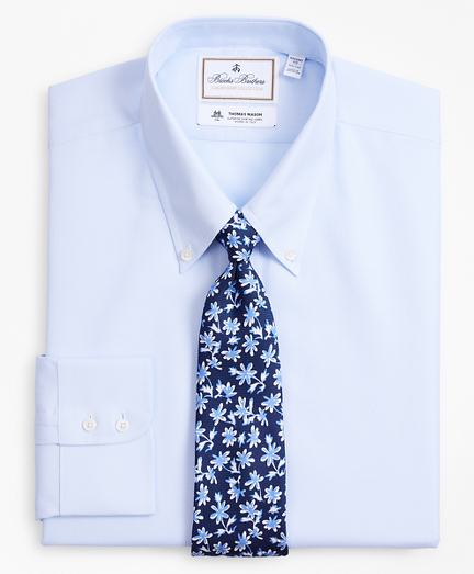 light blue button down collar shirt