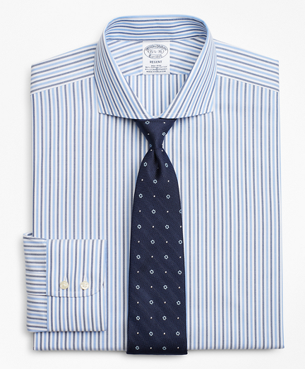 Stretch Regent Fitted Dress Shirt, Non-Iron Royal Oxford Stripe