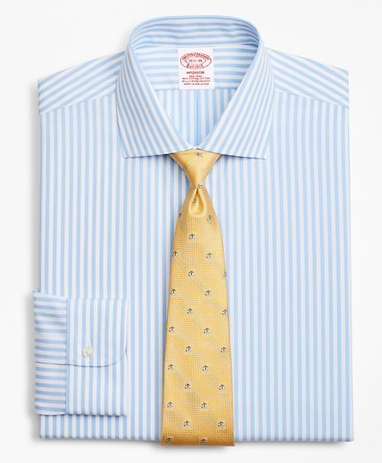 Brooks Brothers Men's Stretch Regular Classic-Fit Dress Shirt, Non-Iron Bengal Stripe