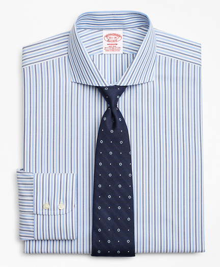 Stretch Madison Classic-Fit Dress Shirt, Non-Iron Royal Oxford Stripe