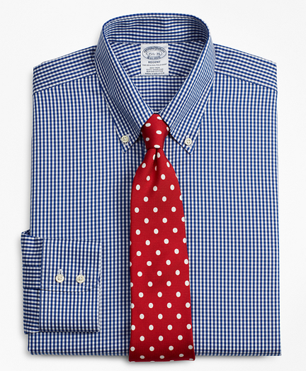 Regent Fitted Dress Shirt, Non-Iron Gingham