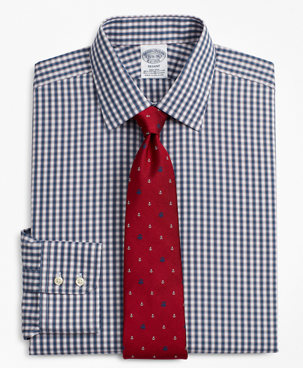 Stretch Regent Fitted Dress Shirt, Non-Iron Check