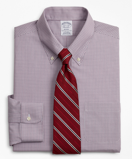 Regent Fitted Dress Shirt, Non-Iron Micro-Check - Brooks Brothers