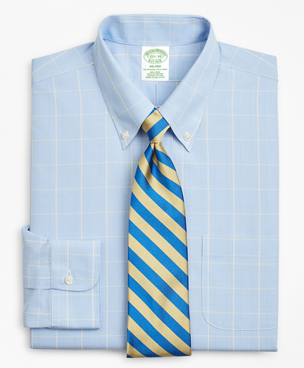 Milano Slim-Fit Dress Shirt, Non-Iron Glen Plaid