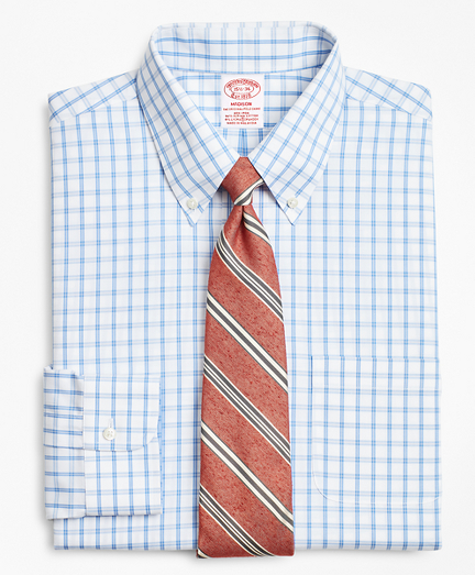 Stretch Madison Classic-Fit Dress Shirt, Non-Iron Outline Windowpane