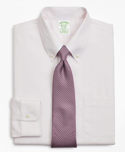 Stretch Milano Slim-Fit Dress Shirt, Non-Iron Pinstripe