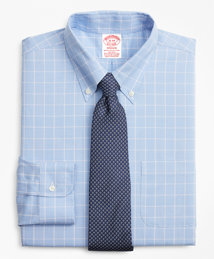 Stretch Madison Classic-Fit Dress Shirt, Non-Iron Micro-Check