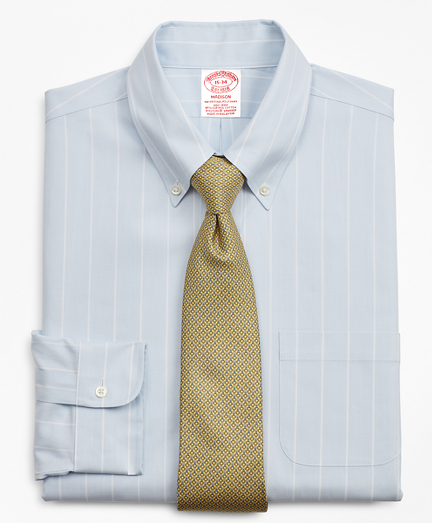 Stretch Madison Classic-Fit Dress Shirt, Non-Iron Pinstripe