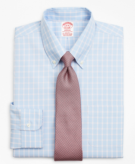Stretch Madison Classic-Fit Dress Shirt, Non-Iron Windowpane