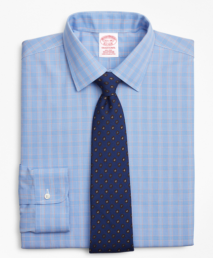 Traditional Relaxed-Fit Dress Shirt, Non-Iron Glen Plaid