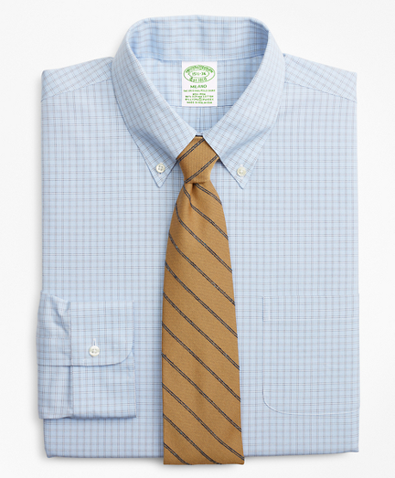 Stretch Milano Slim-Fit Dress Shirt, Non-Iron Check