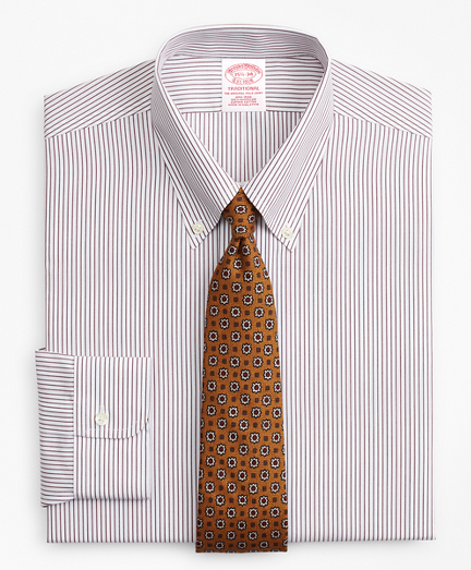 Traditional Relaxed-Fit Dress Shirt, Non-Iron Stripe