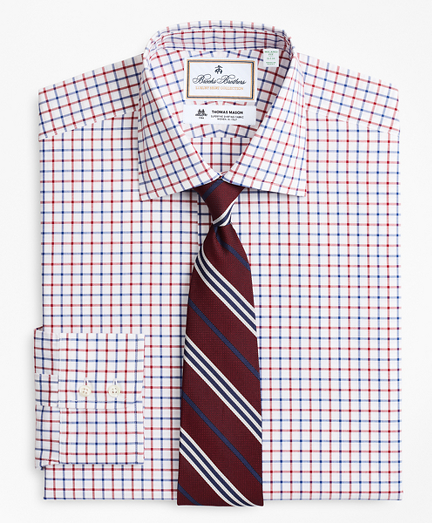 Luxury Collection Milano Slim-Fit Dress Shirt, Franklin Spread Collar Bold Windowpane