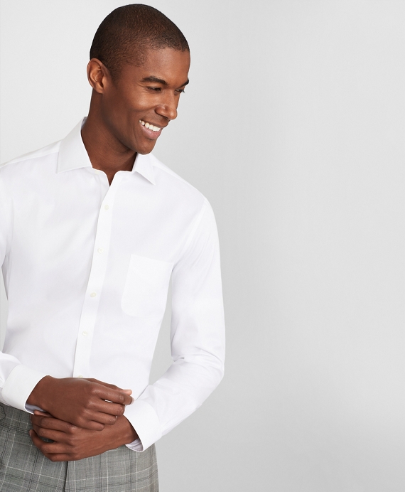Soho Extra-Slim Fit Dress Shirt, Performance Non-Iron with COOLMAX®, English Spread Collar Broadcloth White