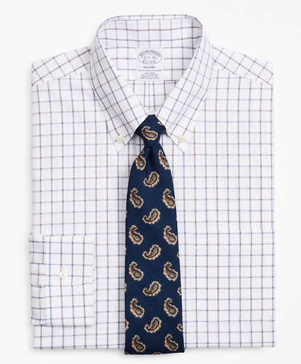 Regent Fitted Dress Shirt, Non-Iron Windowpane