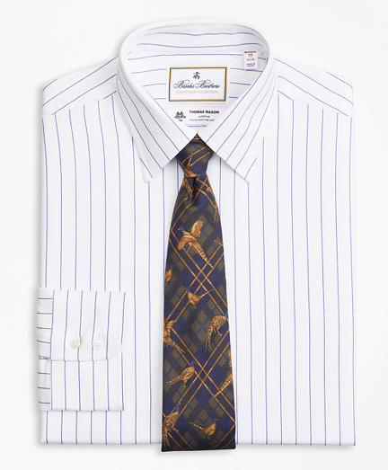 white pinstripe dress shirt