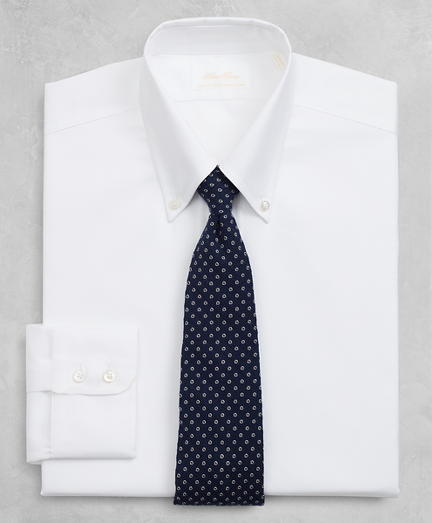 Golden Fleece&reg; Regent Fitted Dress Shirt, Button-Down Collar White Dobby
